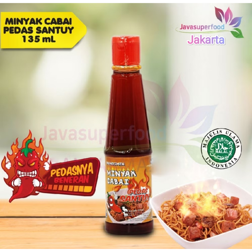 

Minyak Cabai Pedas Santuy - Level 10 - Chili Oil - 135 ml - Halal