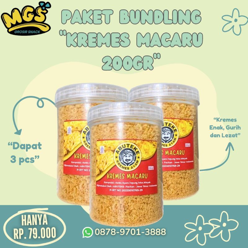 

Paket Bundling Kremes Macaru 200&350 gram isi 3 Pcs