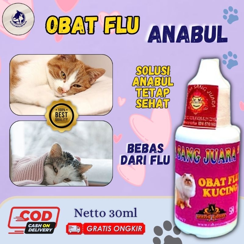 Obat flu kucing 30ml - ampuh mengatasi bersin pilek ingusan aman untuk kitten & dewasa