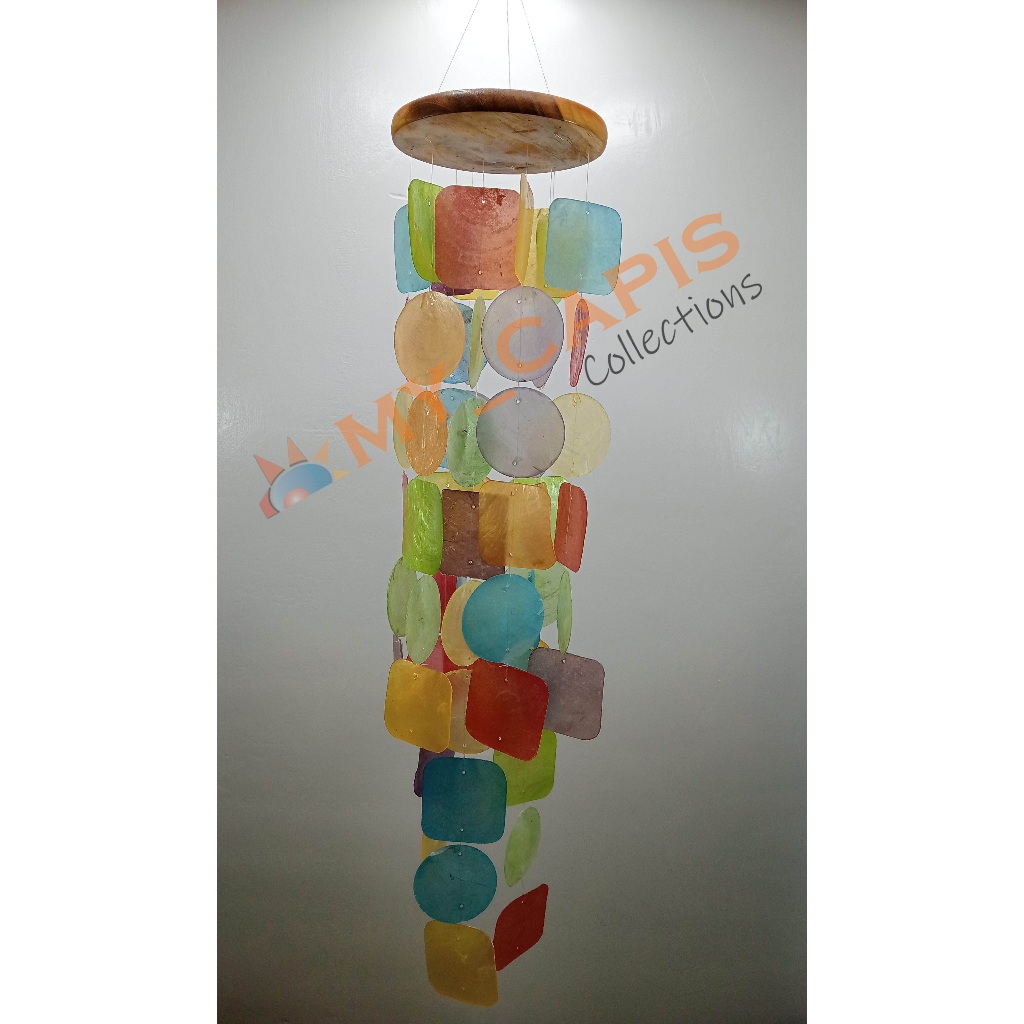 COLOURFULL(ACAK)_WINDCHIME KERANG CAPIS, Kerajinan tangan dari kulit kerang, handycraft, Lonceng Ang