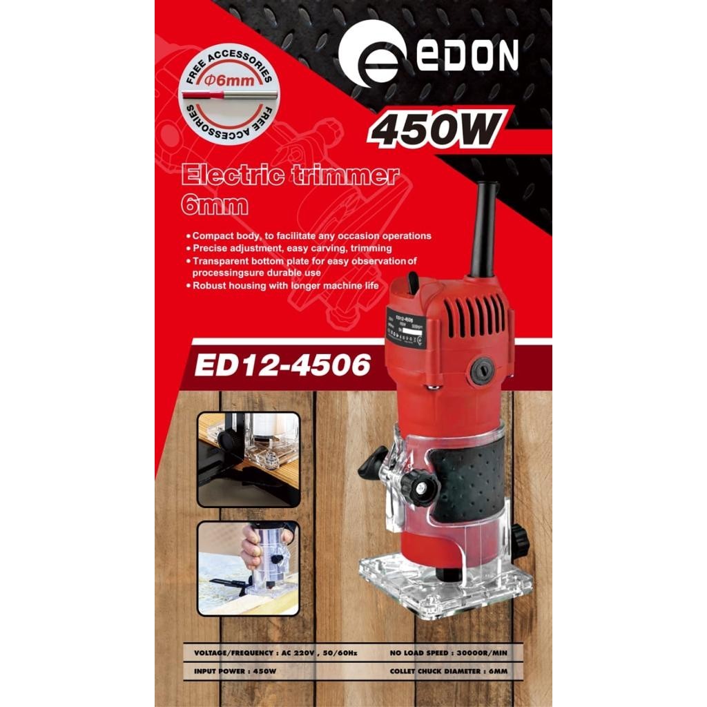Mesin Trimmer/Router/Profil Kayu Merk Edon ED12-4506 (450w)