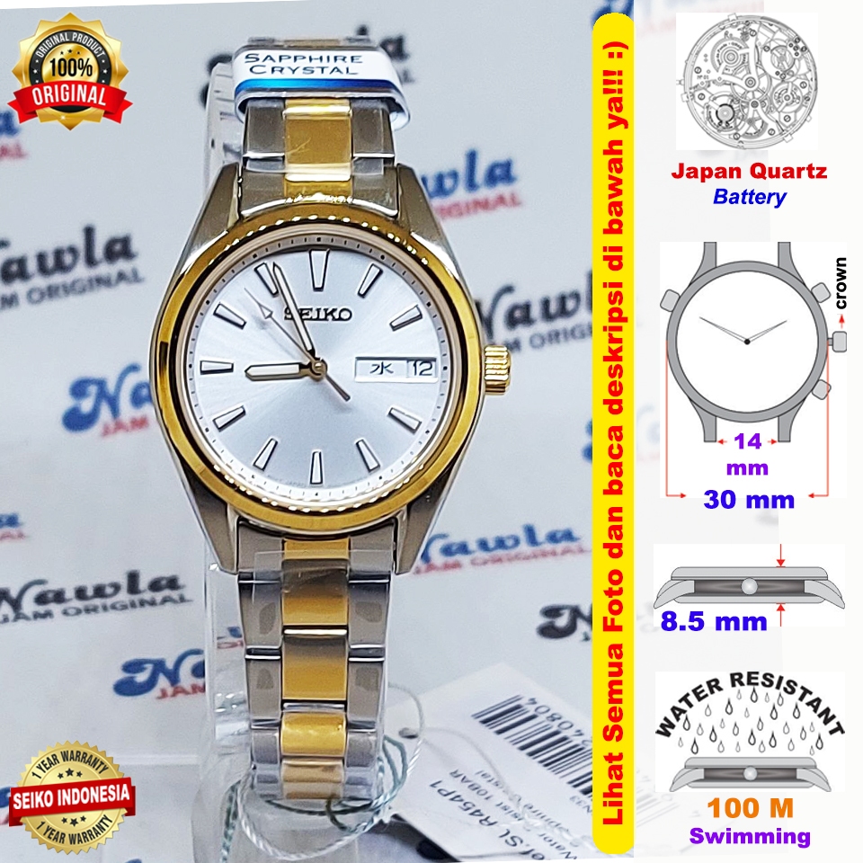 Seiko Ladies SUR454P1 Sapphire Two Tones - Jam Tangan Wanita SUR454