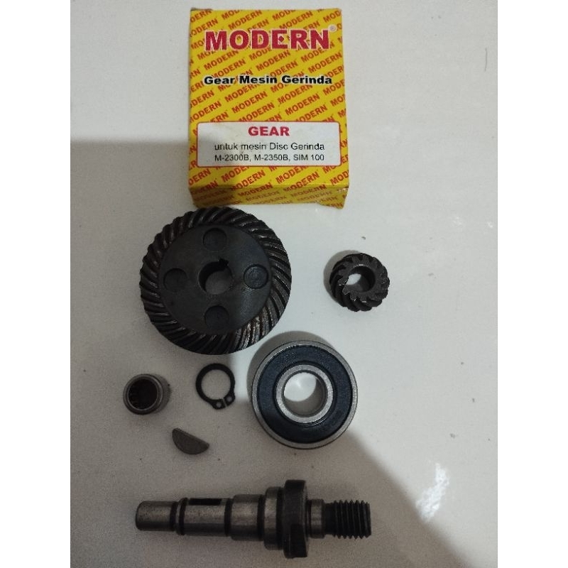 sepaket sparepart gear box kepala gerinda modern m 2300b/sim 100b