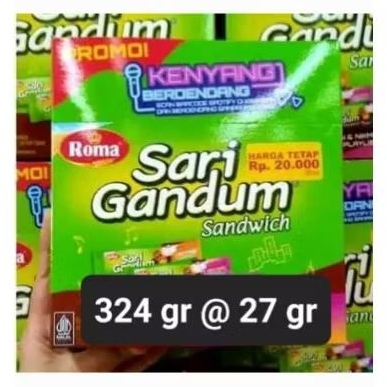 

Roma Sari Gandum Sandwich Box 324gr (12 pcs @27 gr)
