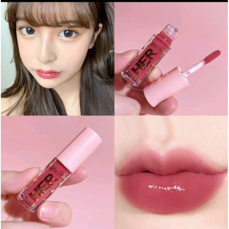 Her Lipstick Lip Glos Lip Glaze Waterproof Glitter Bibir Young Girl Dragon Ranee Minipink Lipstik Ta