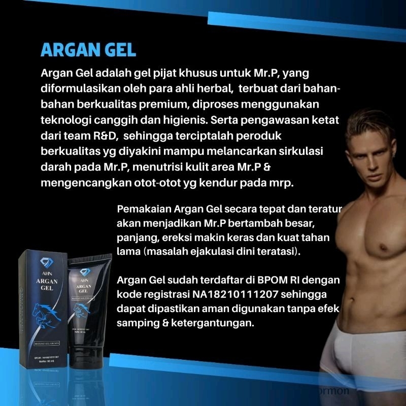 (PRIVASI)AHN ARGAN GEL 100% ORIGINAL PENAMBAH UK Jonny PRIA TERDAFTAR RESMI DI BPOM RI PRIVASI TERJA