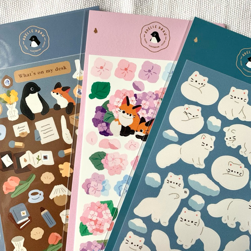 

Adelie draw / canvaswitch sticker korea polco fox, penguin, bunny, rabbit, cat, fish, flower, daily, rain, lychee, forest, autumn, tulip, confetti, picnic, bread, birthday