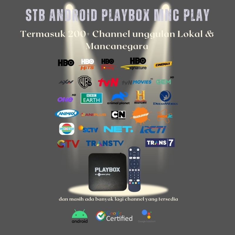 STB Vision+ / Playbox MNC Play / MNC Vision 2/8GB Full Aplikasi & Siaran Premium Siap Pakai