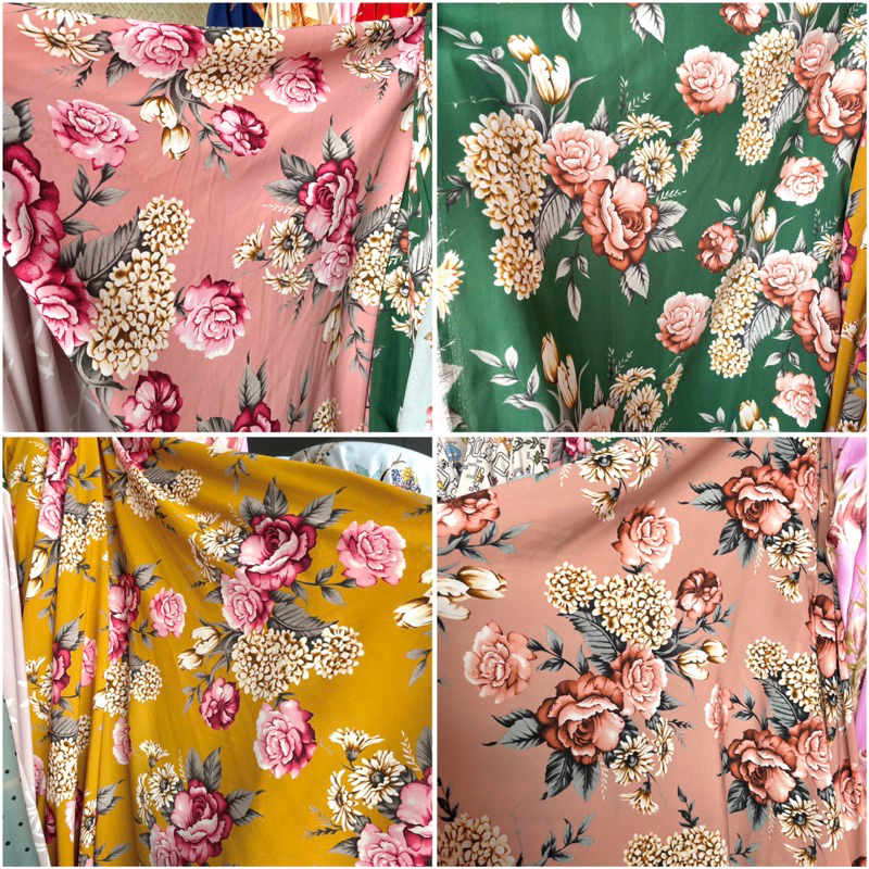 Kain wolfis Motif Bunga Kembang Meteran Lebar 150 cm Harga Tertera Untuk Per 50 cm