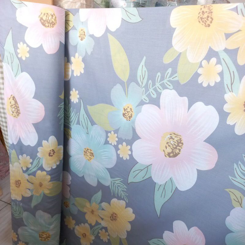 Bahan Kain Katun Meteran Motif Daisy Gorden ll Katun CVC ll Beverly