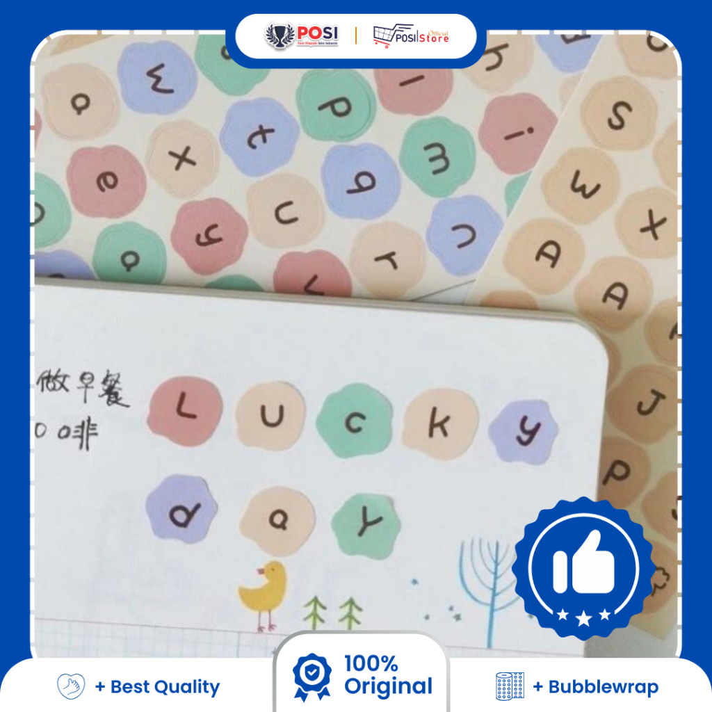 

Stiker Huruf Alfabet Kartun Beruang Lucu Untuk Dekor Buku Jurnal & Diary