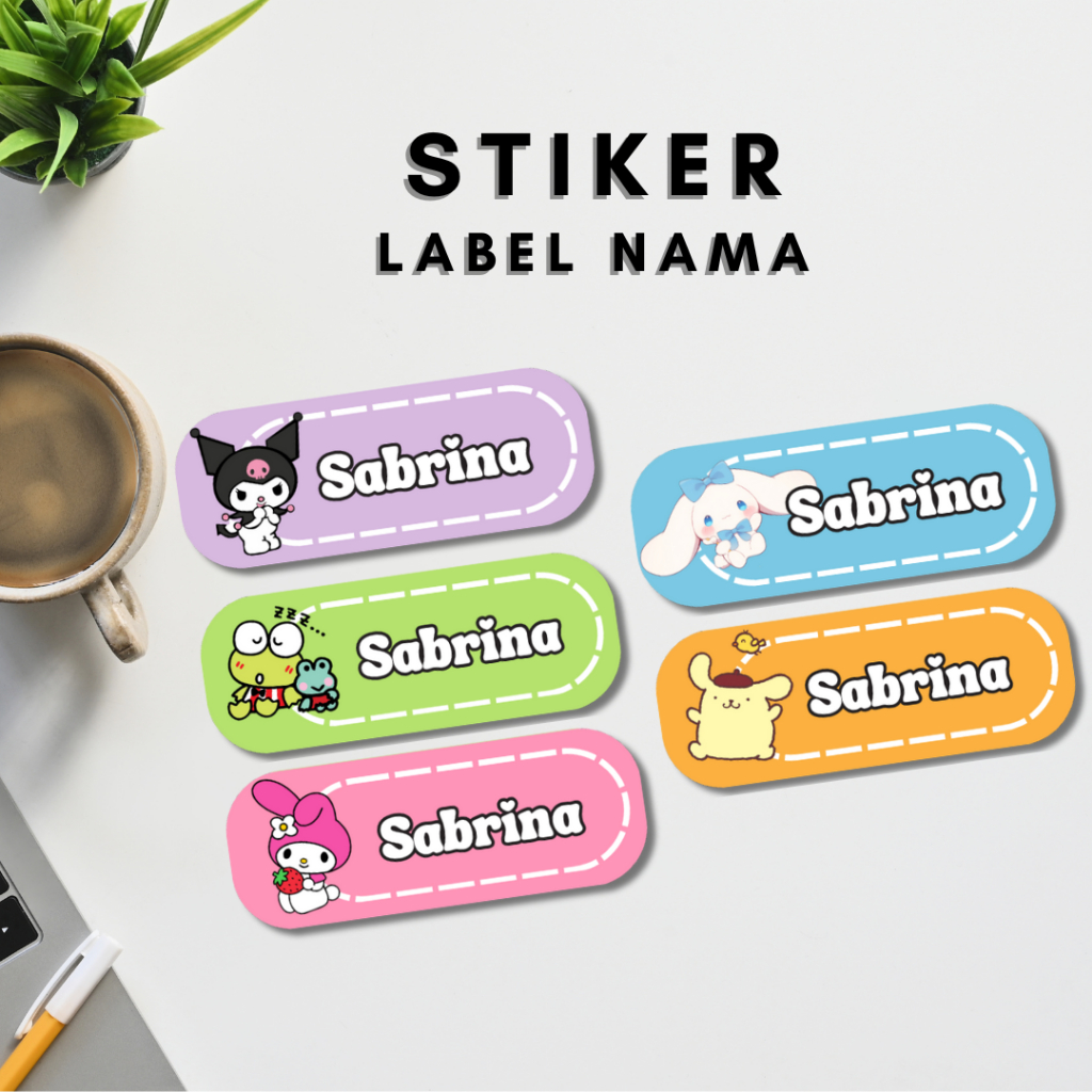 

STIKER LABEL NAMA ISI 18PCS BISA CUSTOM NAMA COCOK UTK PERLENGKAPAN SEKOLAH ANAK KOTAK MKAN BUKU DLL