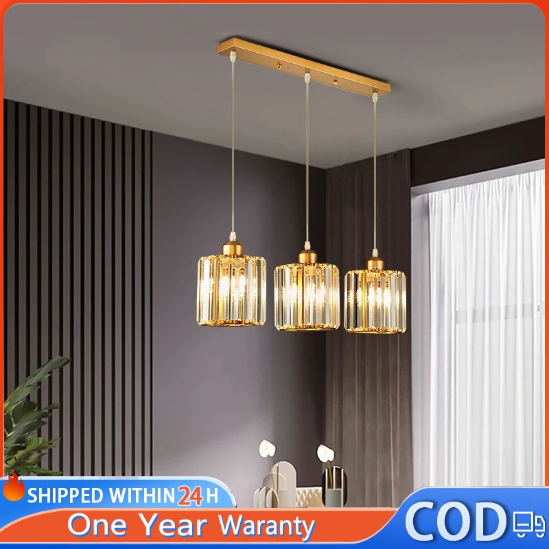 Lampu Gantung Sederhana Modern Kaca Kristal Chandelier Dekorasi Toko Dapur Ruang Makan Ruang Tamu
