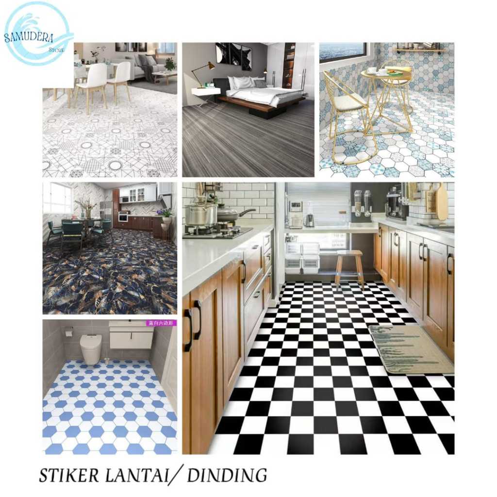 TERBARU Stiker lantai PVC tahan air WALLPAPER LANTAI kamar mandi dapur premium termurah