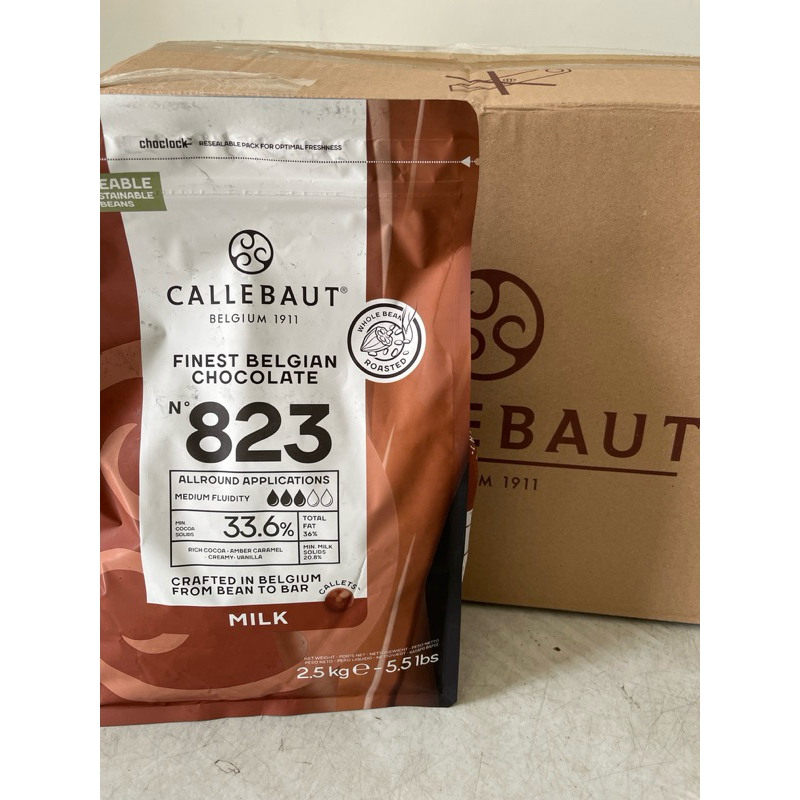 

Cokelat callebaut 823 MILK callets 33.6%, 2.5kg