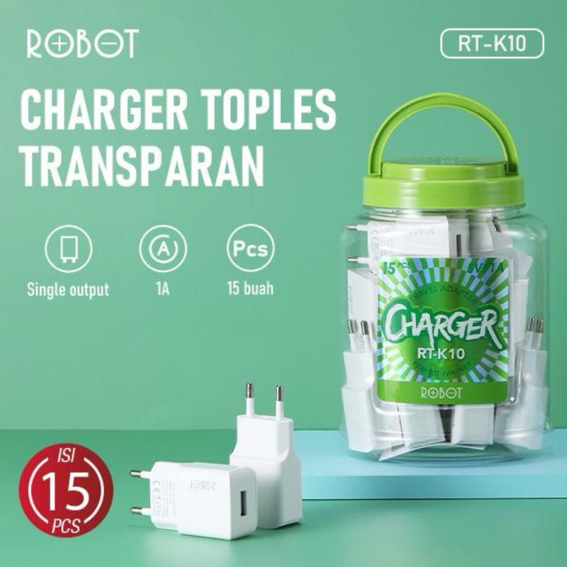 Charger ROBOT RT-K10 1output 1A / Batok charger ROBOT RT-K10 1A ORIGINAL