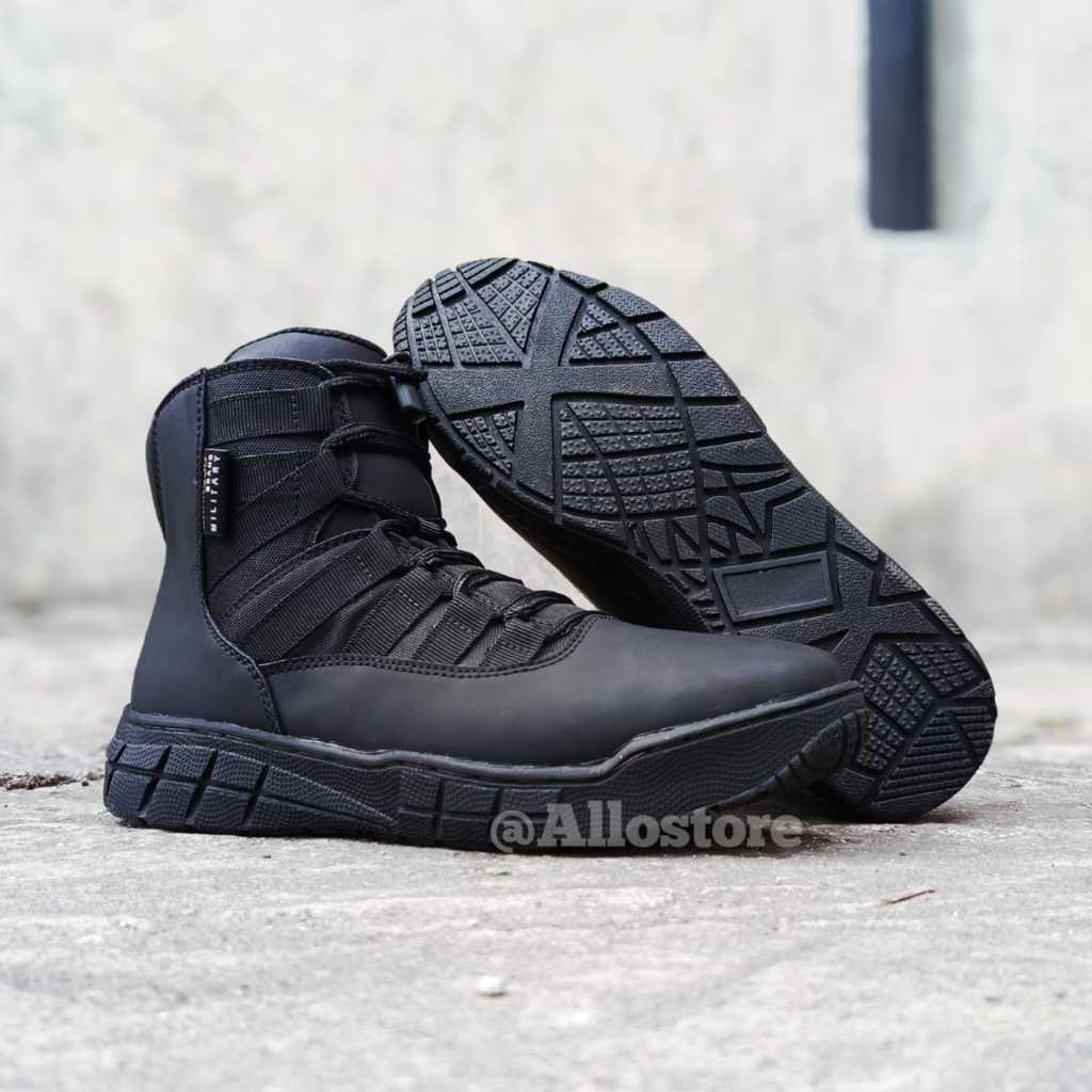 Sepatu pdl pendek hitam pria wanita 6 inc sepatu lantas polri original caanggo