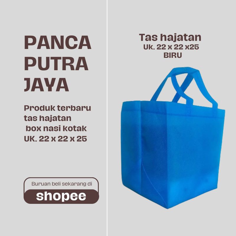 

(1 LUSIN = 12 PCS) GOODIE BAG TAS HAJATAN 22X22 CM TINGGI 28 CM / TAS SPUNBOND / TAS SEMINAR / TAS NASI BOX/ TAS RAMAH LINGKUNGAN / TAS PARCEL
