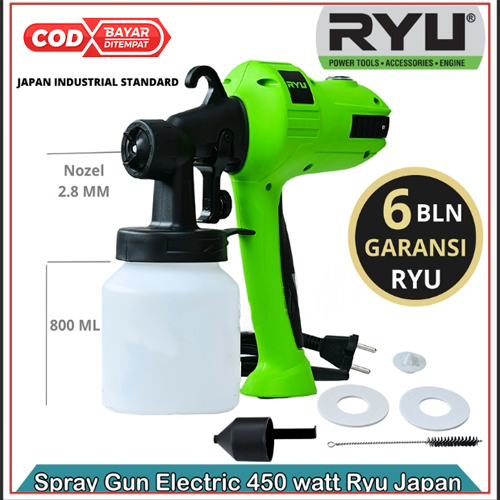 RYU - RSE 800 Spray Gun Electric Alat Semprotan Cat tembok 800ml Listrik Mesin Cet Semprot Elektrik