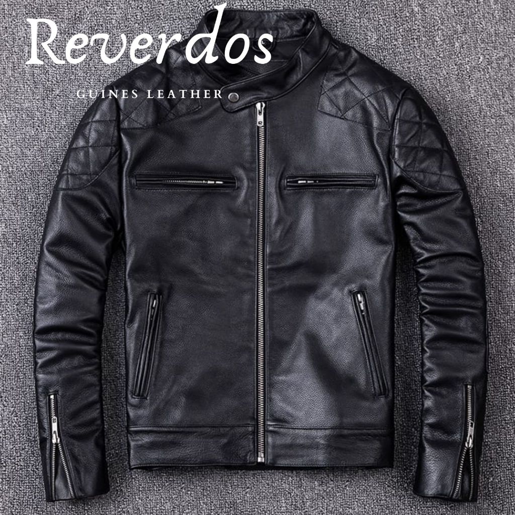 REVERDOS Jaket Kulit Asli - Jaket Pria Premium Kulit Kambing Asli Garut