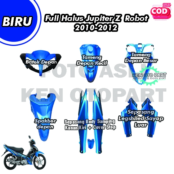 Full Sepaket Set Body Halus Jupiter Z Robot 2010-2012 Biru