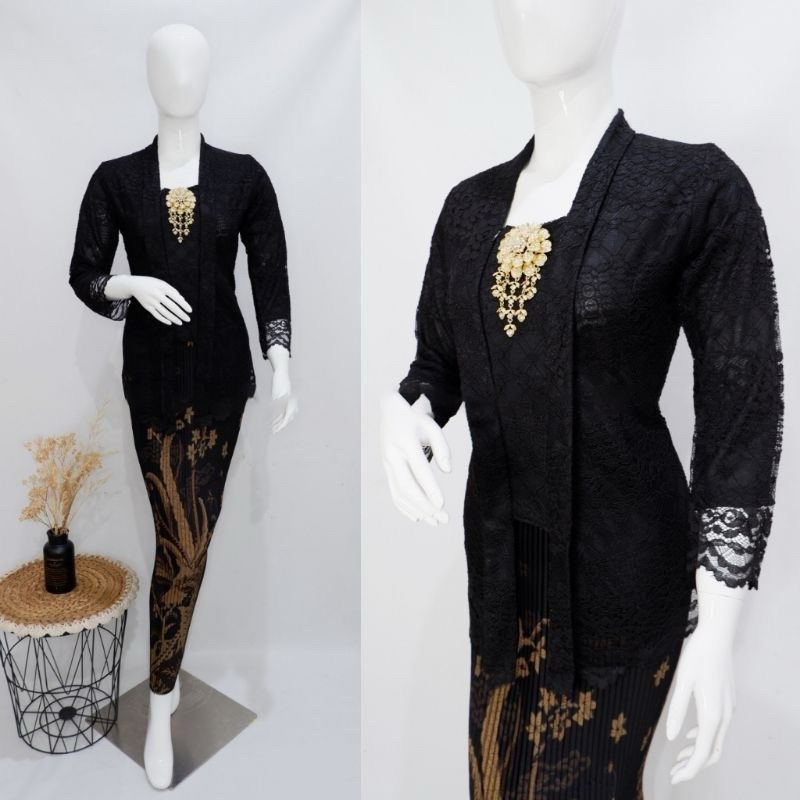 Setelan Kebaya Kutu Baru Brokat Kartini / Kebaya Hijab Kutubaru / Kebaya Lengan Panjang / Kebaya Pes