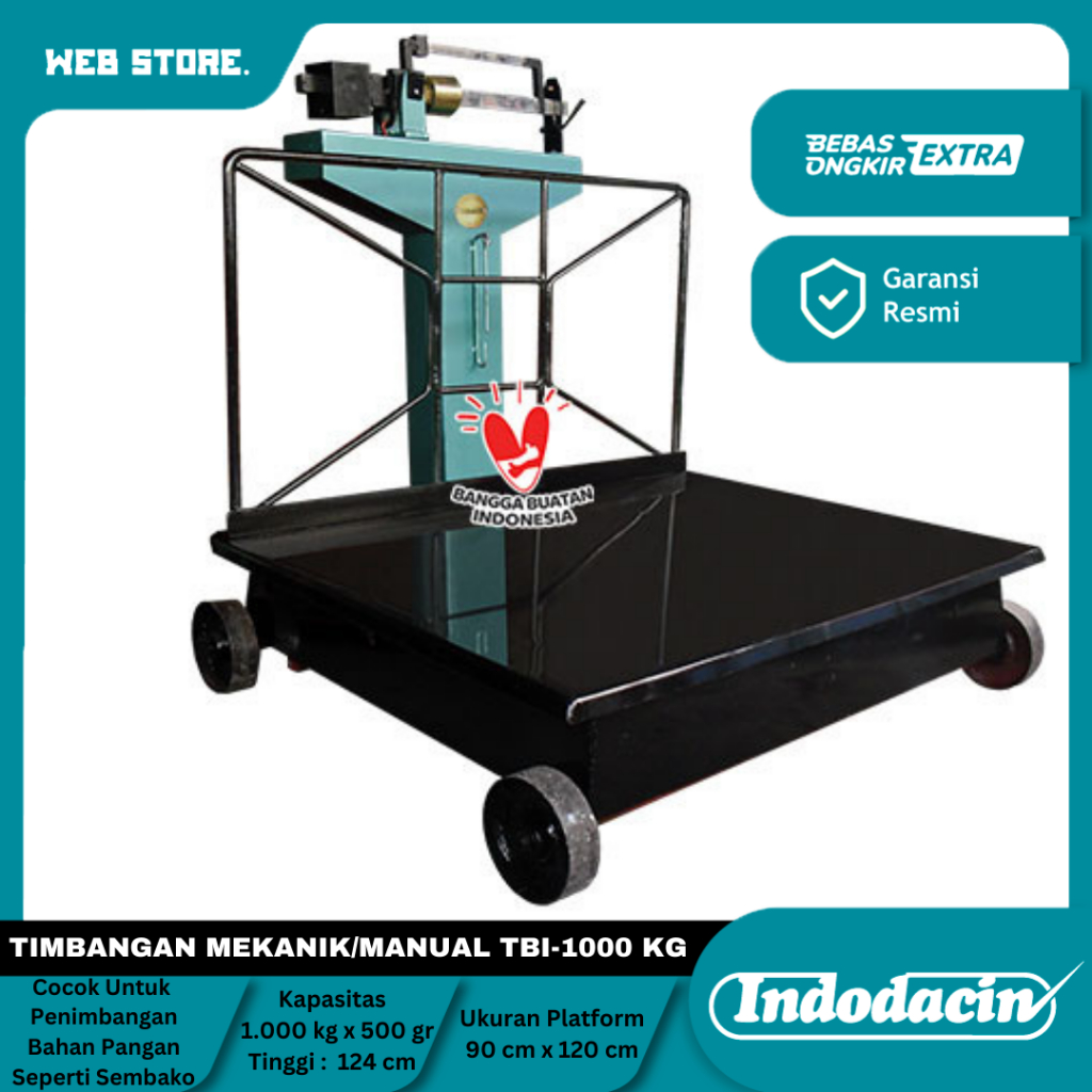 Timbangan Duduk Lantai Barang Mekanik Manual TBI 1000Kg Dacin Pagar