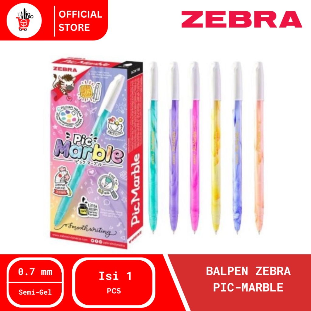 

Semi-Gelpen | Pulpen | Balpen Zebra Pic-Marble (1 PCS)