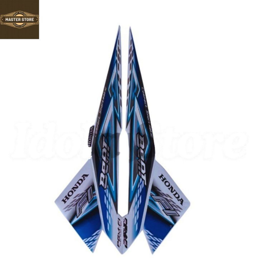Striping Sticker Honda Beat fi 2014 Biru Putih list body motor beat 2014