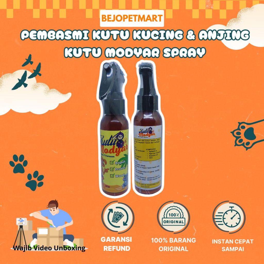 KUTU MODYAR Pembasmi Kutu Kucing dan Anjing Spray Anti Kutu Bisa untuk Kandang Lantai Dan Ruangan