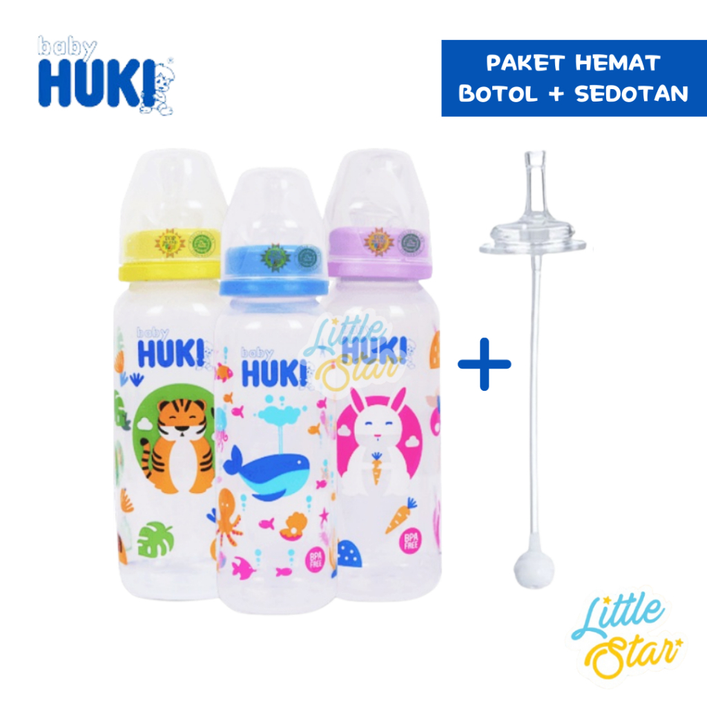 Paket Botol Dot Susu Sedotan Bayi Huki Orthodontic Nipple Gepeng Newborn Baby Bottle Ortho BPA Free