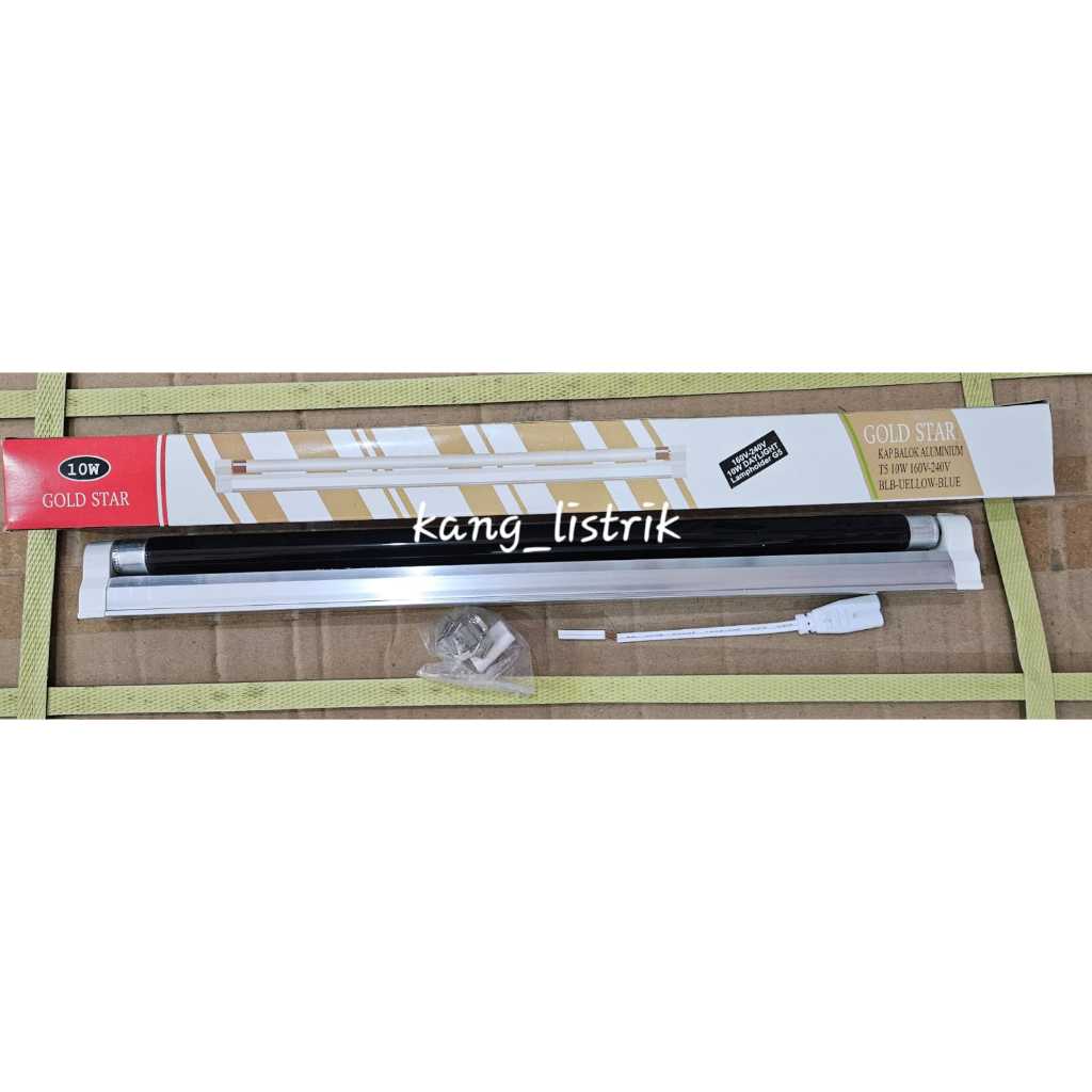 KAP + LAMPU UANG T5 10WATT/SET GOLDSTAR // KAP UV UANG T5 10W GOLD STAR