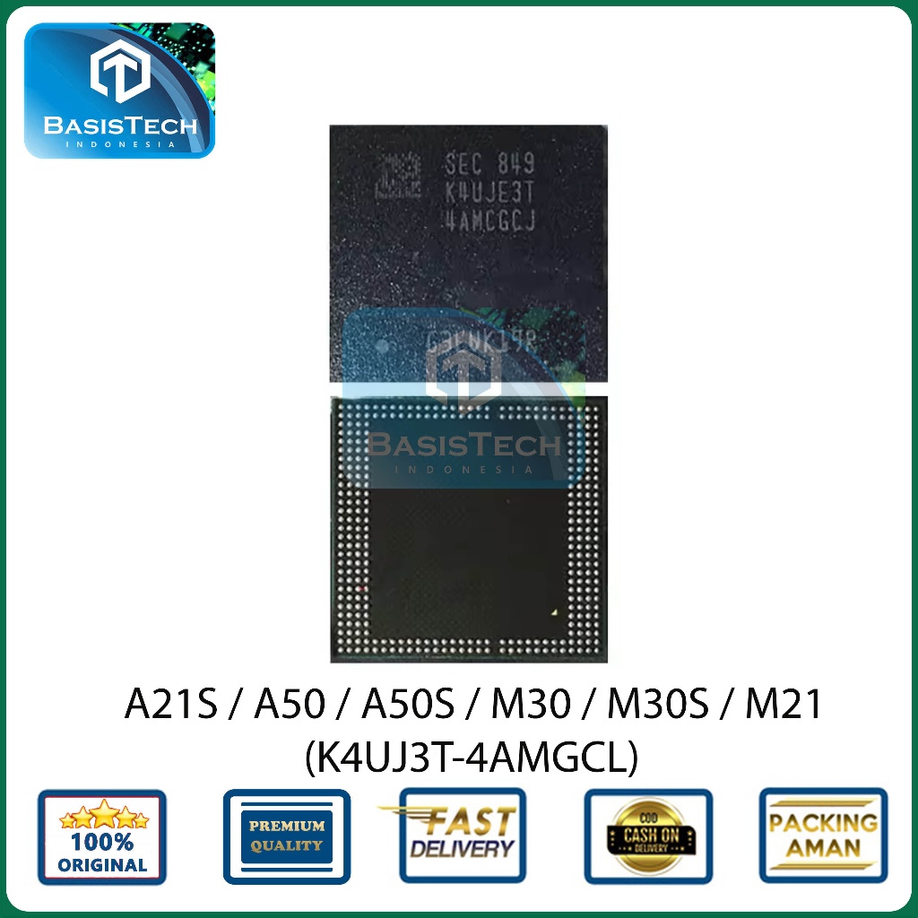 IC RAM SAMSUNG A21 - A50 - A50S - M30 - M30S - M21 - K4UJE3T 4AMGCL 6GB - ORI