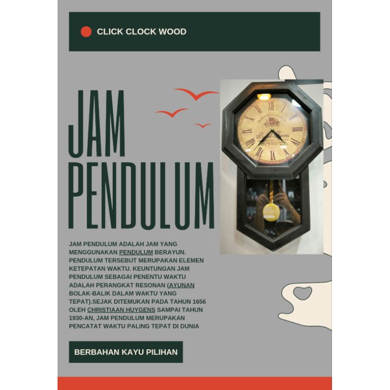 Jam Dinding Pendulum Bandul Kayu(Free ongkir)