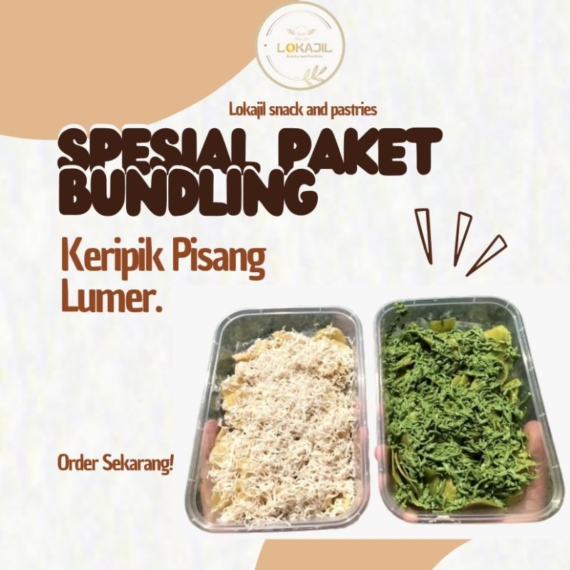 

Keripik Pisang Lumer (Full Topping) by Lokajil Bundling Paket Tiramisu & Matcha Lokajil Keripik Pisang Lumer 125g + 125g