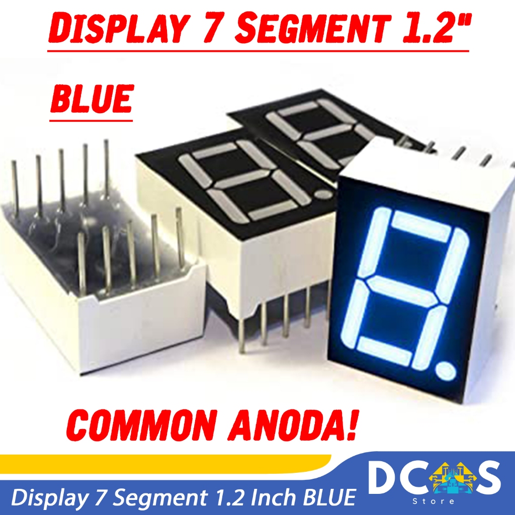 Display 7 Segment 1.2" Inch Common Anoda Blue / Biru 1.2 Inchi