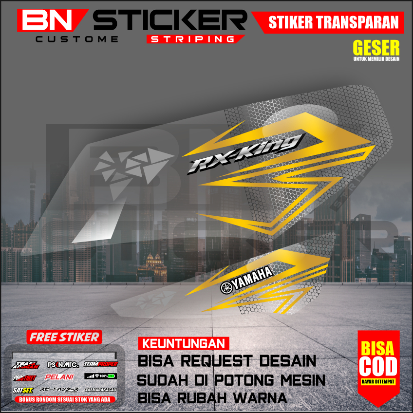 STRIPING DECAL RX KING FACELIFT CUSTOM TRANSPARAN STRIPING RX KING VIRAL UV PREMIUM MAX DECAL IX-9