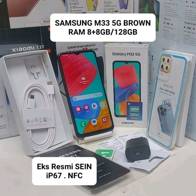 Samsung M33 5G Ram 6-8GB/128GB Second Fullset Mulus Resmi SEIN