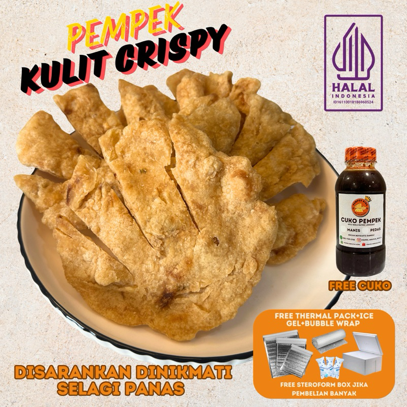 

[Halal] Pempek King Kulit Crispy isi 5/10 Mpek Mpek Palembang Paket Frozen Free Packing tenggiri