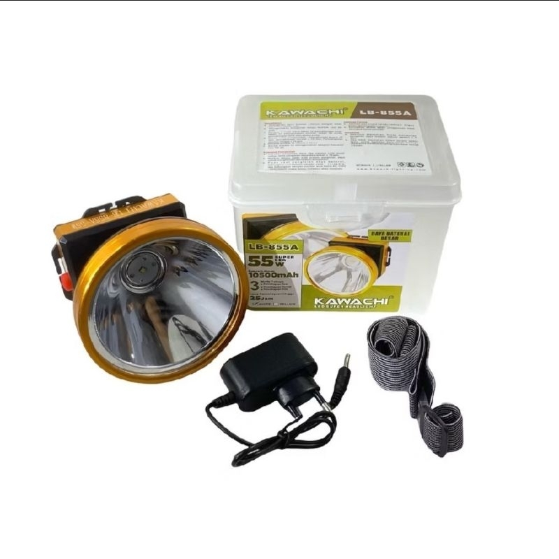 Senter Kepala KAWACHI 55 Watt (LED SUPER HEADLIGHT) Daya Baterai Besar LB-855A KAWACHI & Senter Kepa