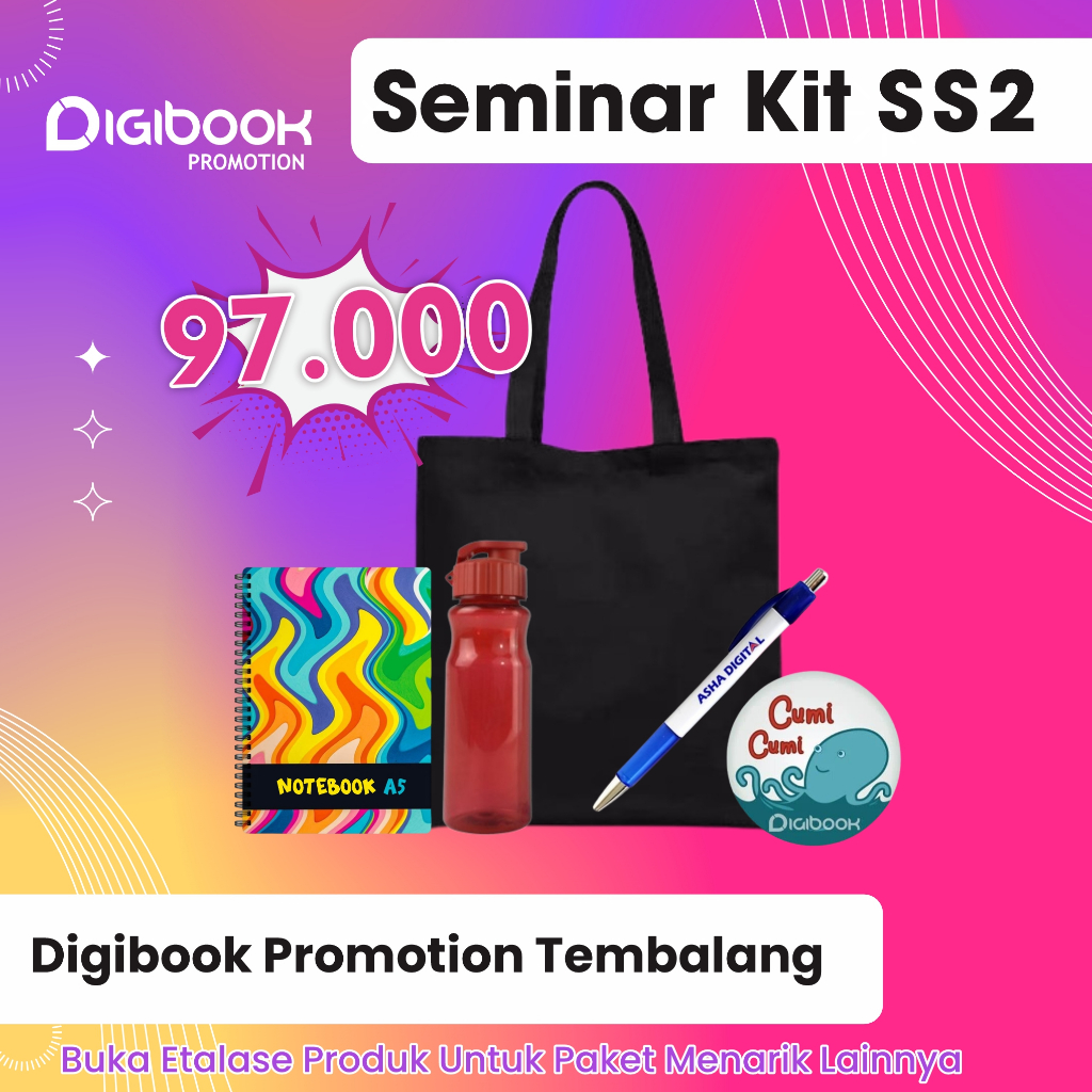 

D300 Kombinasi, Florida, Pulpen Sablon, Hard Cover Notebook A5, Pin 58 | Custom Paket Seminar Kit isi 5 | SS2