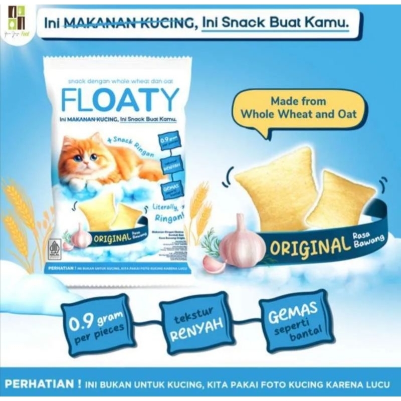 

Floaty Snack Ringan Original 60 gr / Snack Floaty Original Rasa Bawang 60 gr