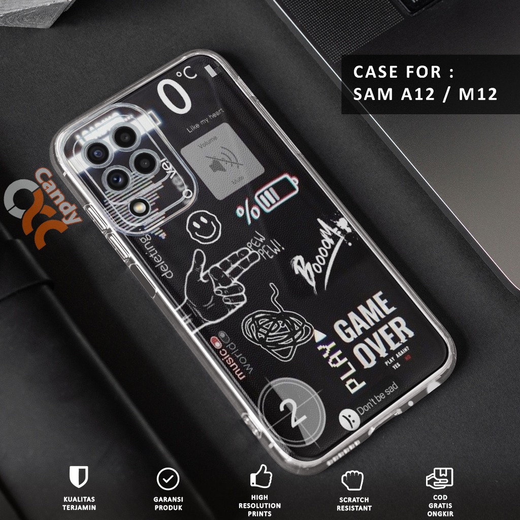 Case SAMSUNG A12 - Casing SAMSUNG M12 Motif NASA TICKET - Softcase Premium Fourside - Bening Transpa