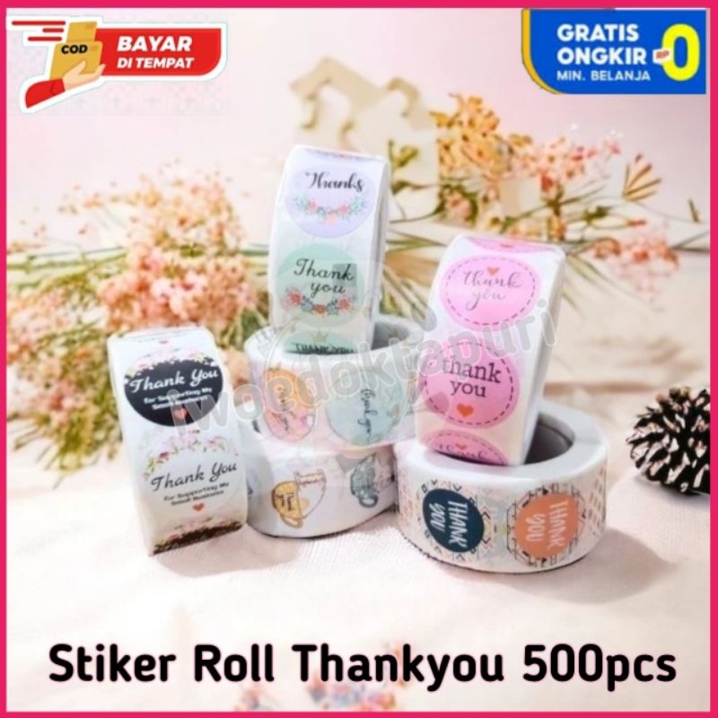 

IWD Stiker Thank You Roll isi 500pcs Sticker Ucapan Label Paket