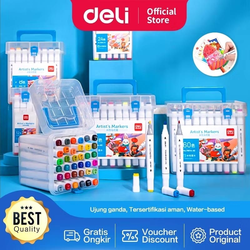 

DELI SKETCH MARKER 70816 | SPIDOL WARNA LETTERING TOOLS | ARTIST'S MARKER DELI