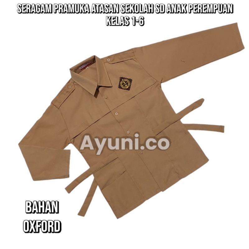 Baju pramuka SD atasan seragam pramuka SD anak perempuan lengan panjang