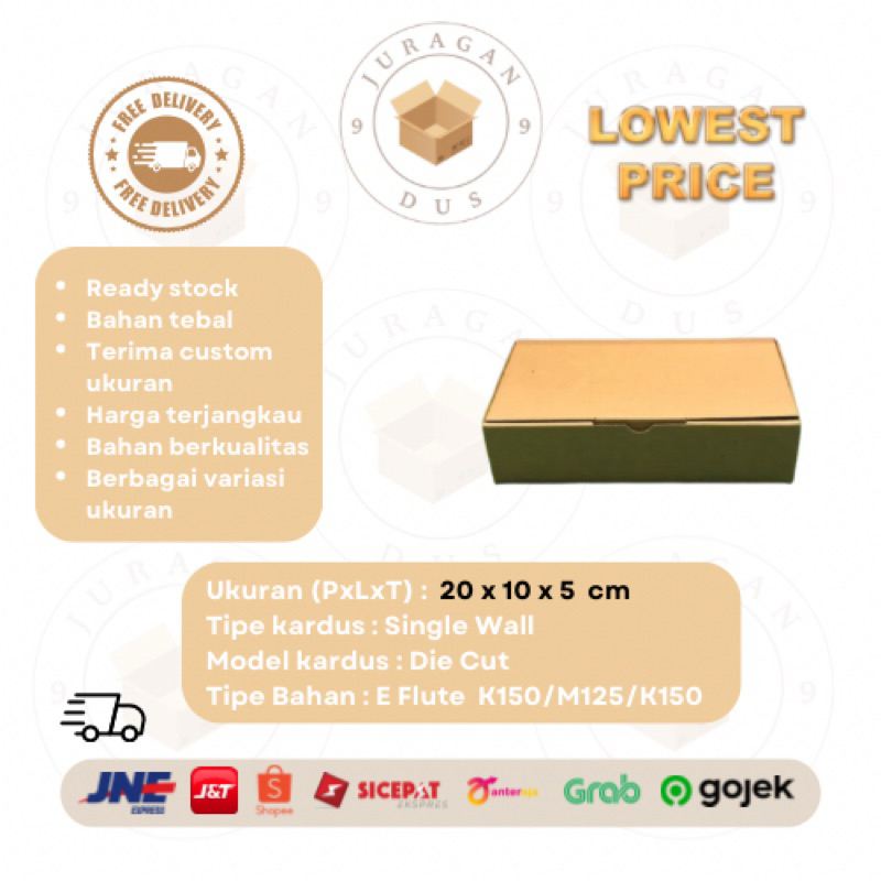 

Kardus Uk 20 x 10 x 5 CM Die Cut