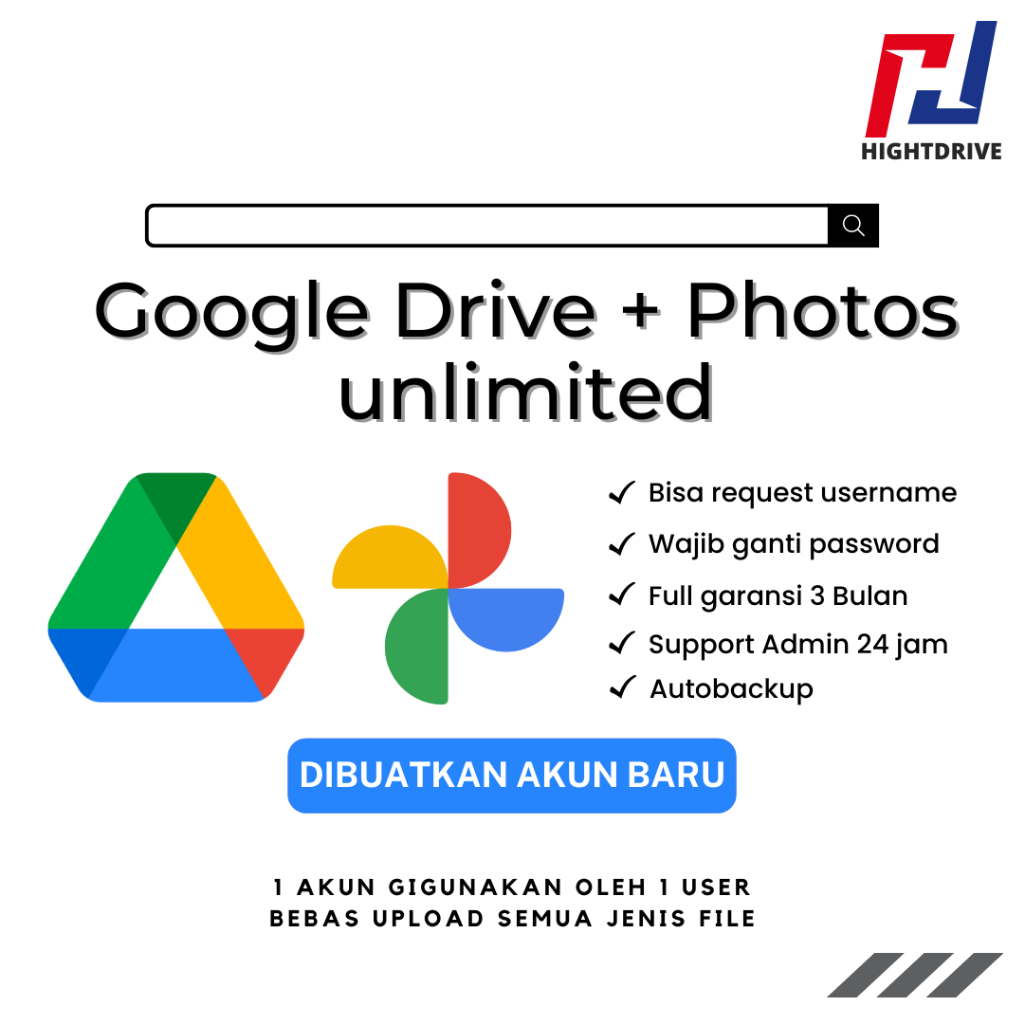 [BUNDLING] Google Drive Bonus Google Photos Lifetime Bergaransi