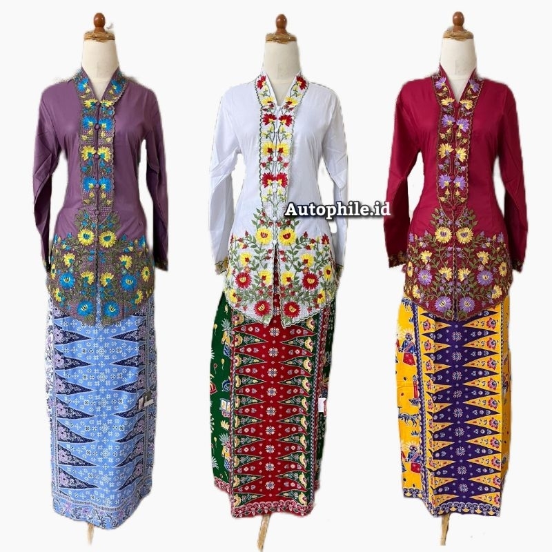 Kebaya Encim Bunga Katun Ima Toyobo adem size M-4L modern terbaru encim dewasa putih model bunga
