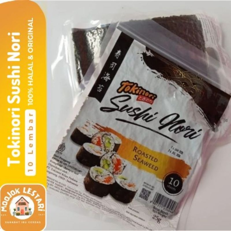 

TOKINORI Sakao Nori/Sushi Nori Isi 10 Lembar SUSHINORI Rumput Laut 25gr HALAL